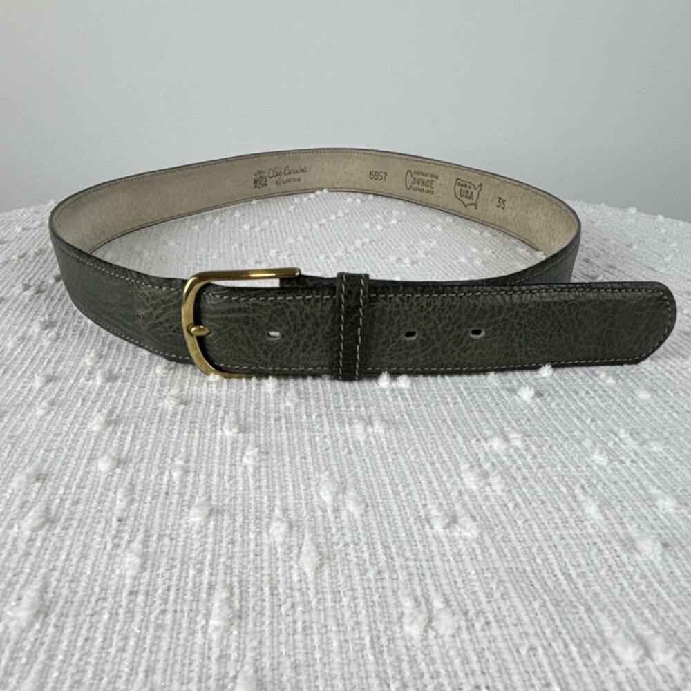 Oleg Cassini by Lyntome Unisex Green Cowhide Belt Sz 35 Western Boho